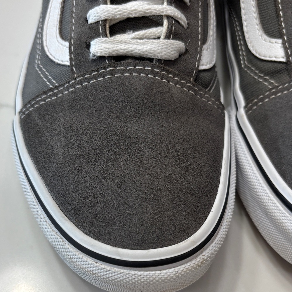 Vans Old Skool Gray and White Suede Low Top Sneakers - Picture 5 of 15